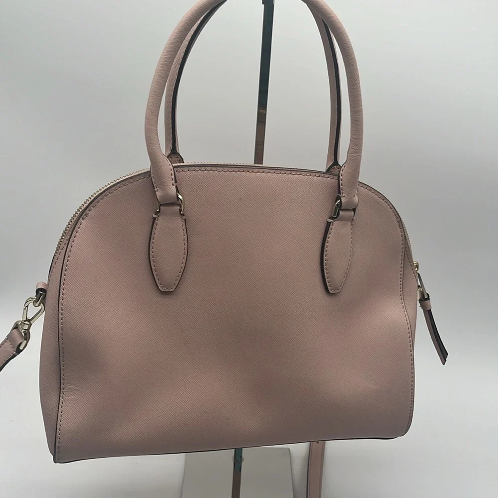 Kate Spade New York Pink Leather Dome Double Handle Crossbody Satchel BLEMISH